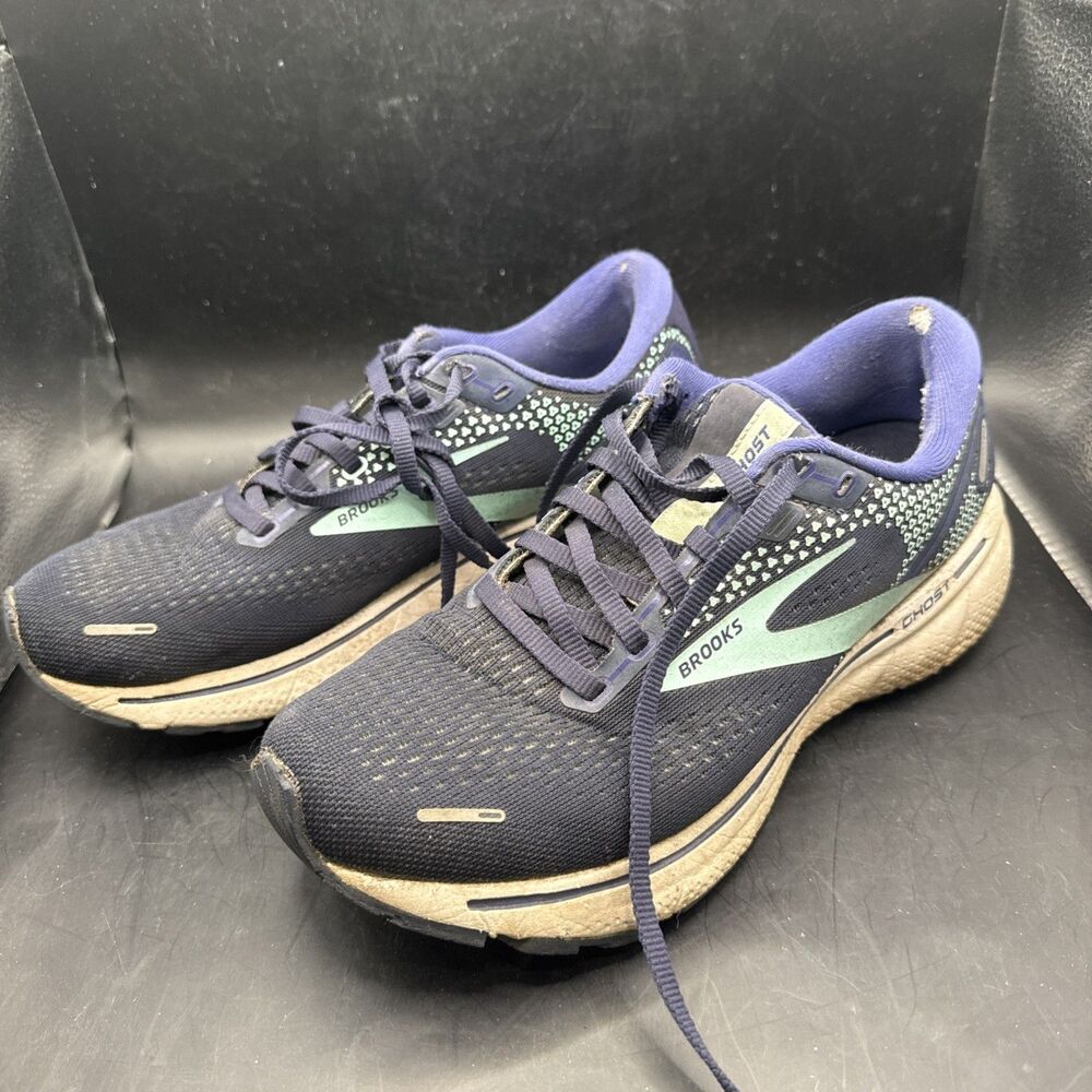 Brooks Ghost 14 Shoes Womens Size 8 Blue Running Athletic‎ Sneakers 1203561B446